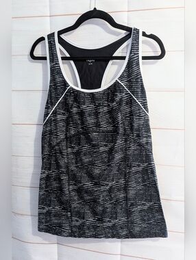 Hyba Black & White Racerback Athletic Workout Tank Top Size XL